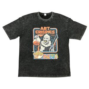 Steven Rhodes Terrifier Art the Clown Stone Wash SS T-Shirt Sz Large Black
